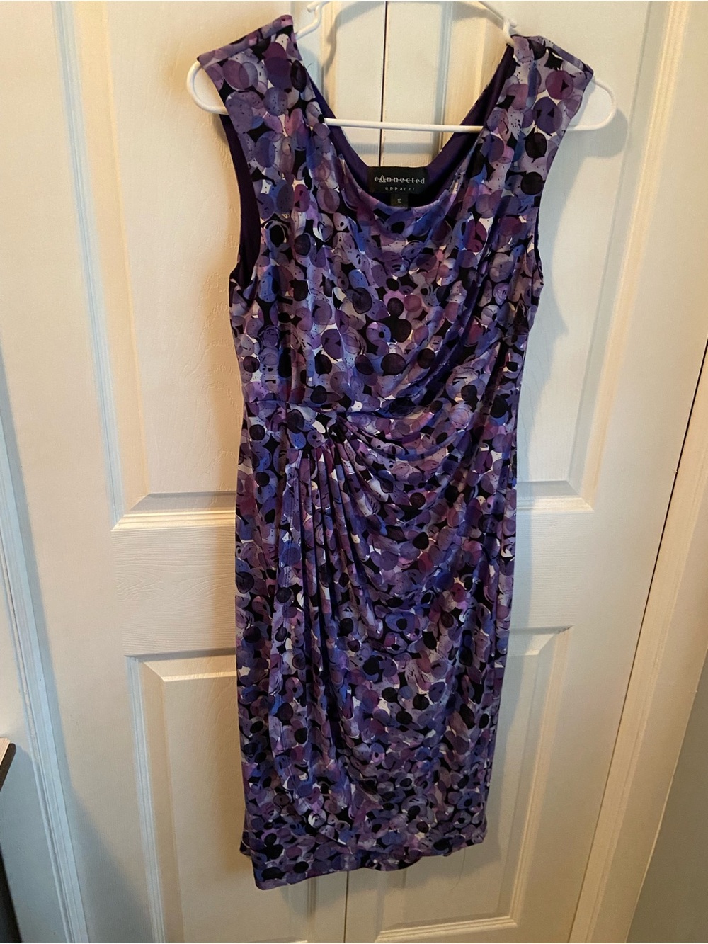 Connected Apparel Purple Multicolor Printed Sleeveless Midi Dress